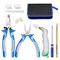 Heavy Duty Glass Running Pliers Breaker Grozer Pliers Set 12PCS Glass Cutting Tool Kit Oil Feed Glass Cutter with 3 Size Cutter Head Oil Dropper Screwdriver Engraved Pen Leather Zipper Bag